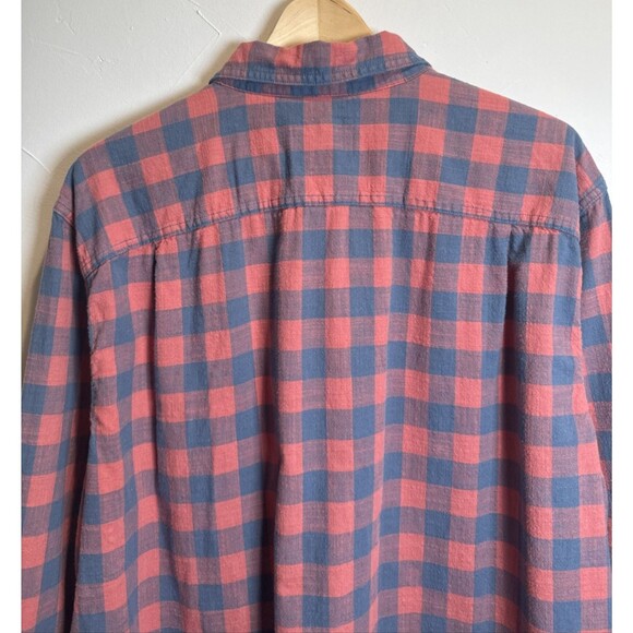 American Eagle Super Soft Blue Coral Check Long Sleeve Shirt Men's Size XXL - Picture 6 of 14